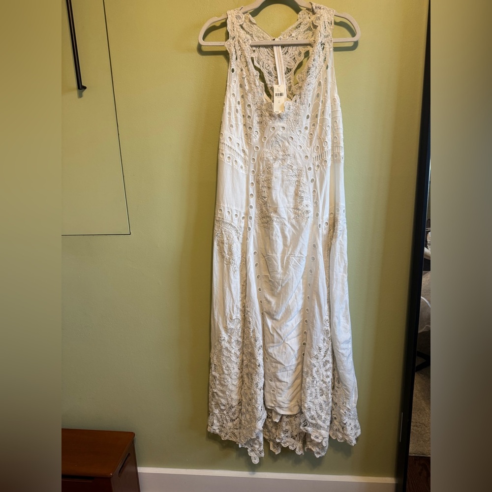 NWT By Anthropologie V-Neck A-Line Lace Maxi Dress